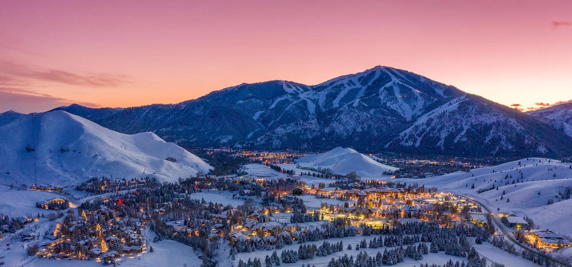 Baldy at Sunset with Ketchum in the Foreground