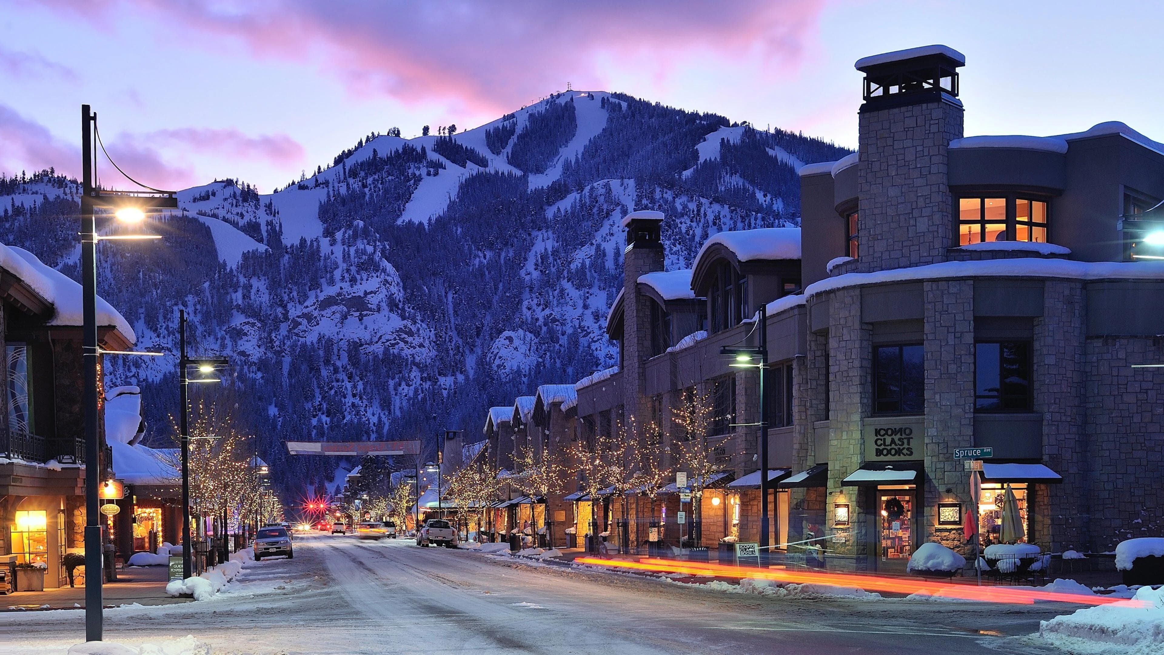 Downtown Ketchum at Sunset